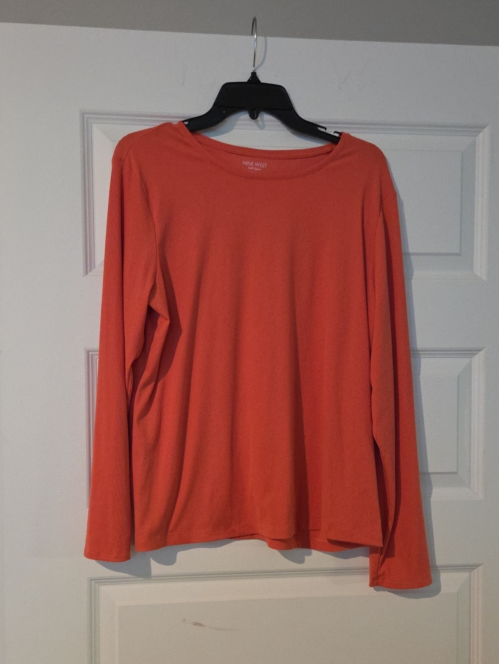 Nine West Coral Long-Sleeve Crewneck Top